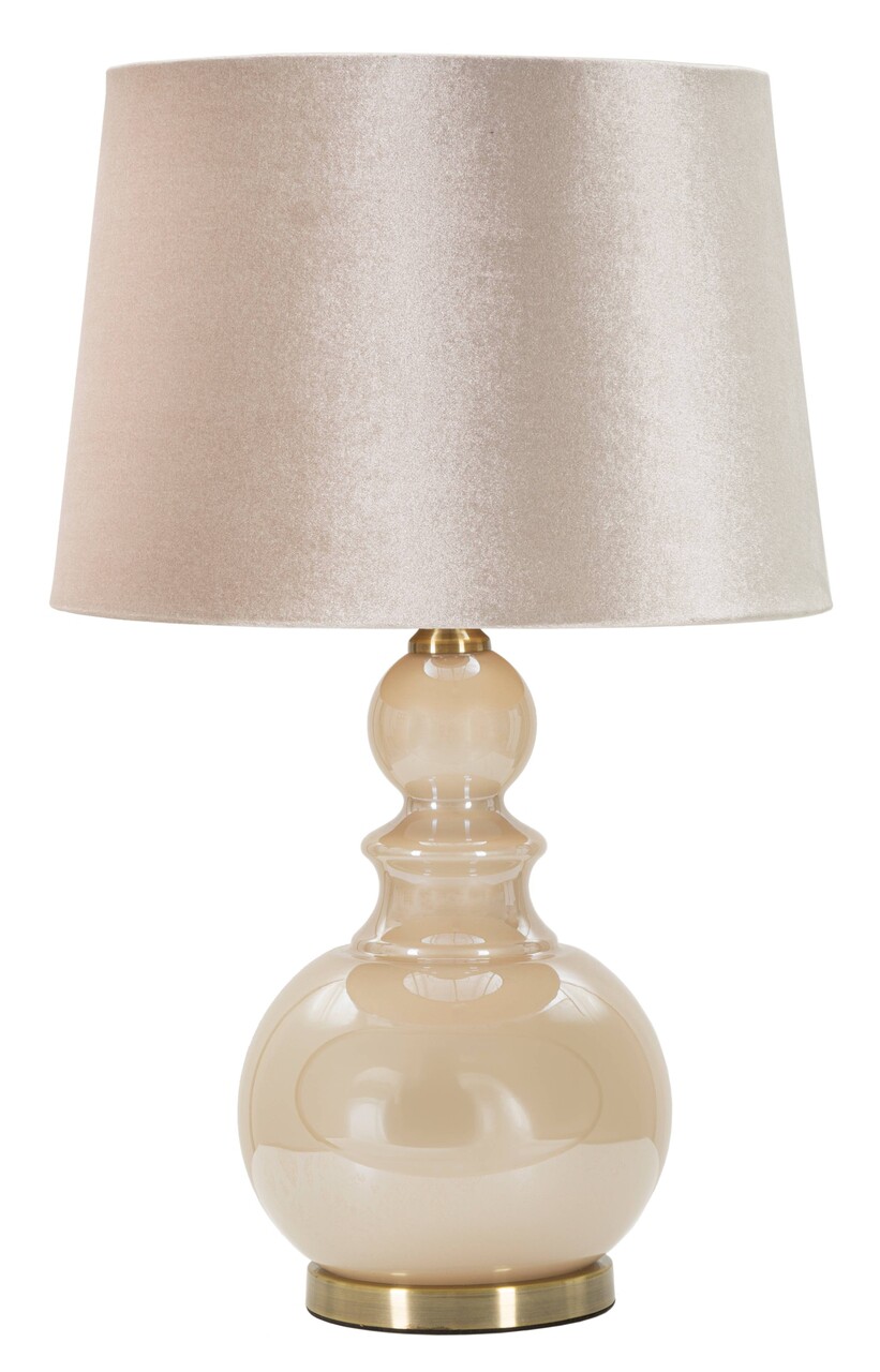 Lampa de masa Perly, Mauro Ferretti, 1 x E27, 40W, 37.5x61 cm, sticla/fier/catifea, perla - imagine 7
